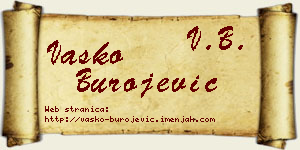 Vasko Burojević vizit kartica